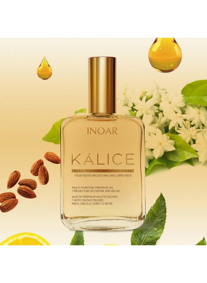 INOAR - Kalice Multifunctional Oil, 7 Essential Oils, Oil for Hair, Face, Body, Vitamin E, Argan Oil, Moisturizing, Nourishing, Vegan Hair Product, Cruelty Free Haircare for Men and Women (3.38 oz.) - Image 4