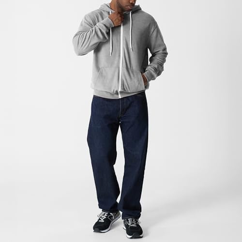 Ohoo Men's Zip Up Hoodie Lightweight Slim Fit Sweatshirt Full Zip Hooded Jacket / DCF002-GREY-M - Image 4