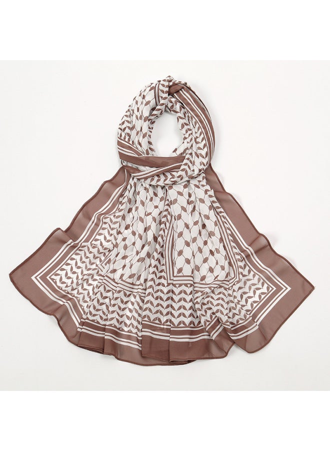 LAVEN New Style Printed Chiffon Headscarf, Arabian Scarf - Image 1