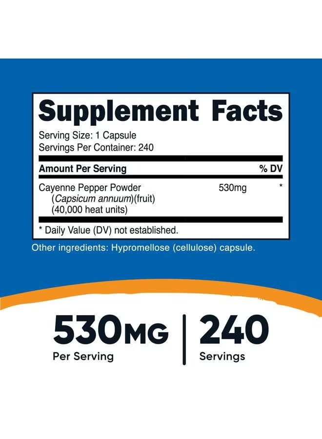 نوتريكوست، فلفل كايين، 40000 وحدة حرارية، 530 ملغ، 240 كبسولة - Image 5