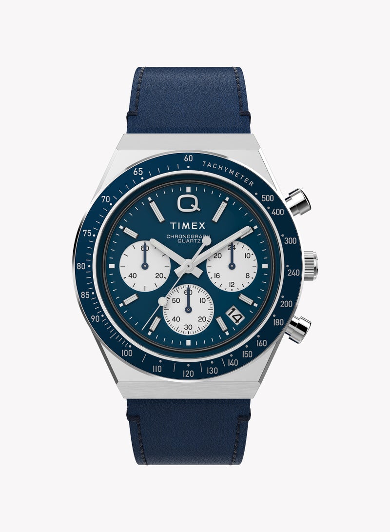 Timex Q Diver inspired Chrono SST Case Blue Dial Blue Strap TW2W51700 Men's Watch - Image 1