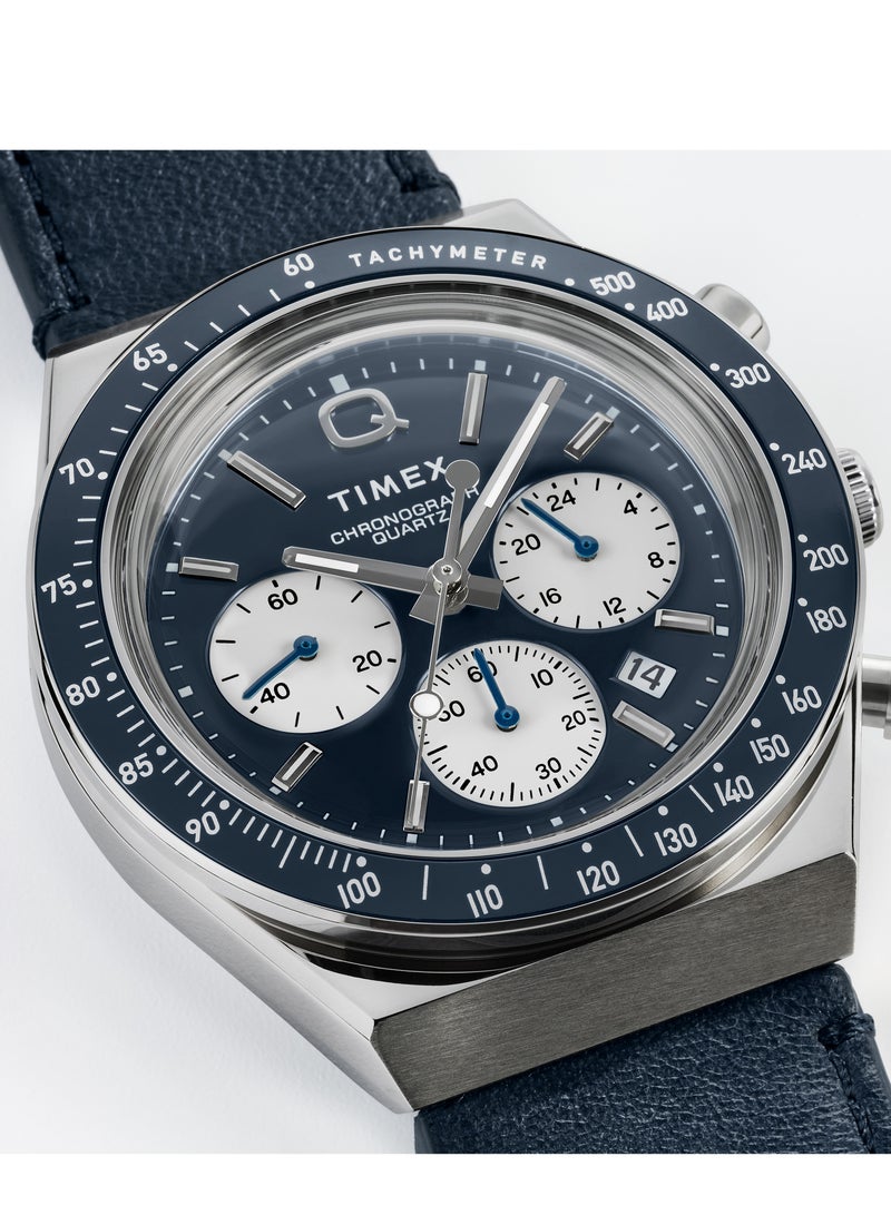 Timex Q Diver inspired Chrono SST Case Blue Dial Blue Strap TW2W51700 Men's Watch - Image 4