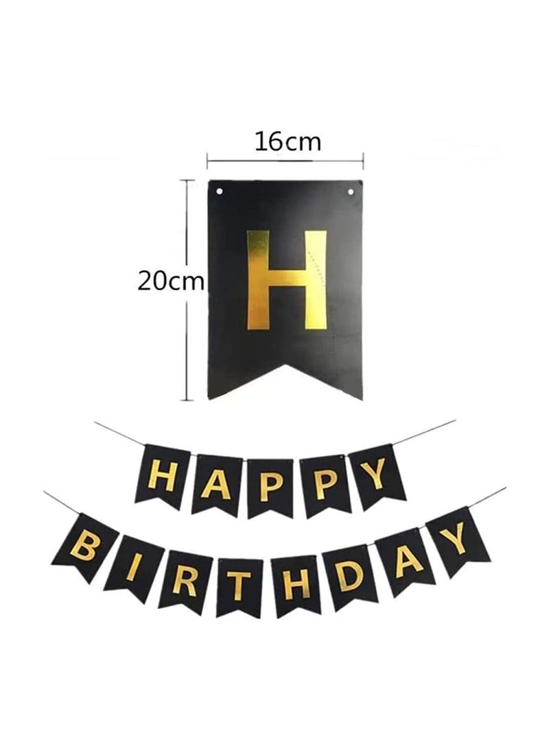 Arabest زهرة مروحة ورقية 8 قطع زينة حفلة عيد ميلاد باللون الأسود والذهبي/الوردي الذهبي باللون اللامع علم سحب مروحة ورقية باللون الوردي الذهبي (أسود وذهبي) - Image 2