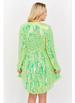 Collective The Label Women Embellished Mini Dress, Lime Green  - Image 3