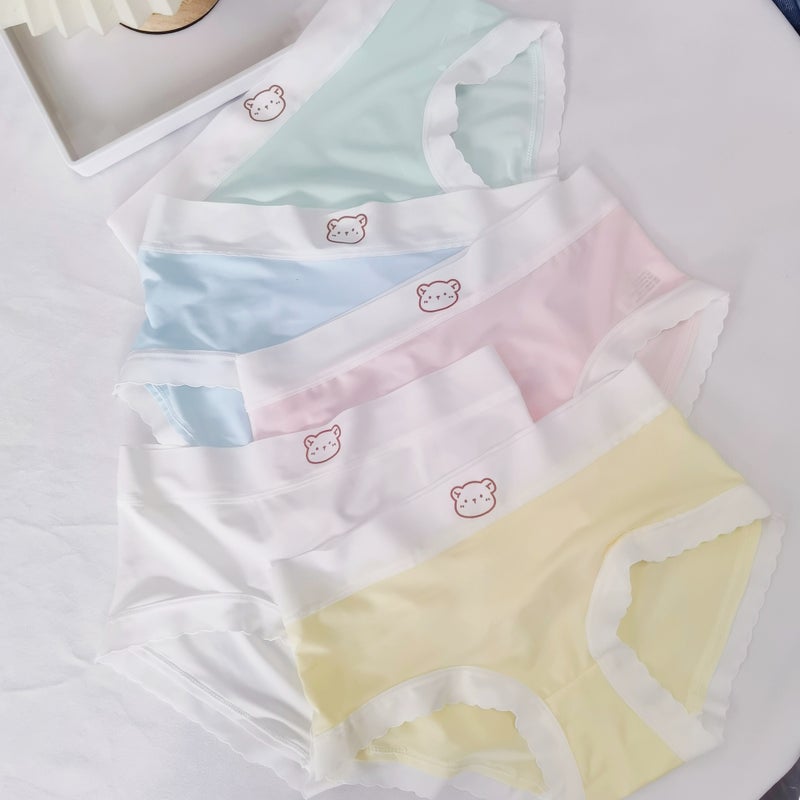 Ice Silk Seamless Girl Underwear Cotton Gear Dopamine Women'S Briefs Ladies Underwear A Generation Of Hair - Image 3