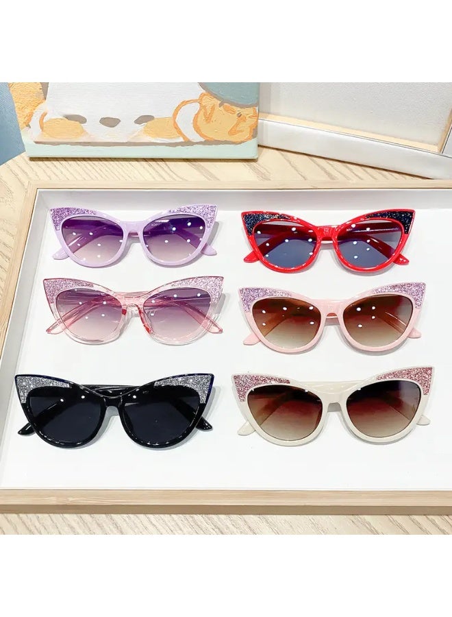 سينت هاوس نظارات شمسية أنيقة وعصرية للبنات بألوان الحلوى بتصميم عين القطة | إطار بلاستيكي وعدسات بلاستيكية | نظارات تصوير فوتوغرافي للشارع (مع حافظة) ونظارات شمسية - Image 5