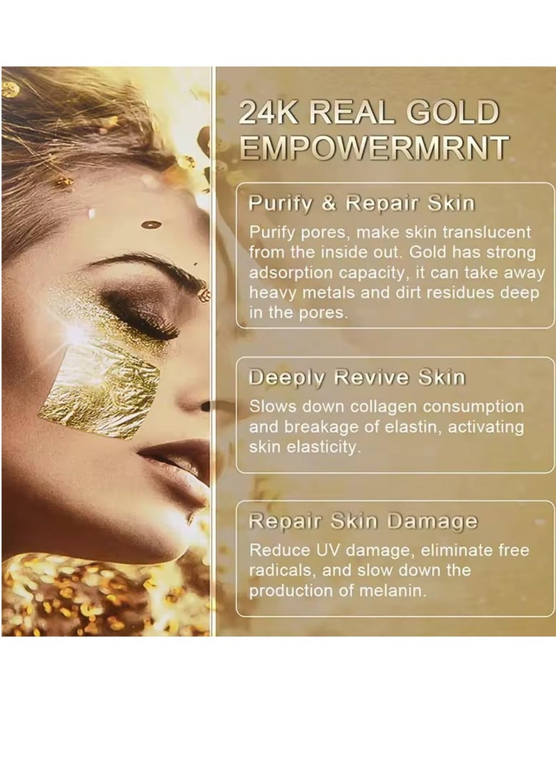 ASMOXA 120g 24K Gold Collagen peel Off Mask Anti Aging Lifting Illuminating and Revitalizing Remove Blackheads Dirt and Oils with Hyaluronic Acid and Collagen Gold Firming Peel Off Face Mask  - Image 3
