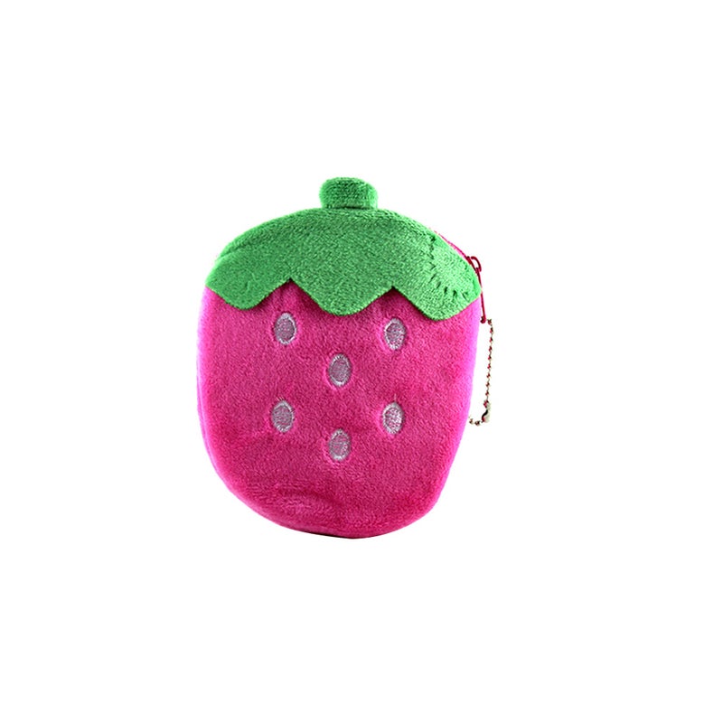 Cute Coin Purse Fruit Strawberry Plush Wallet Pocket Mini Pouch Purse (Pink)