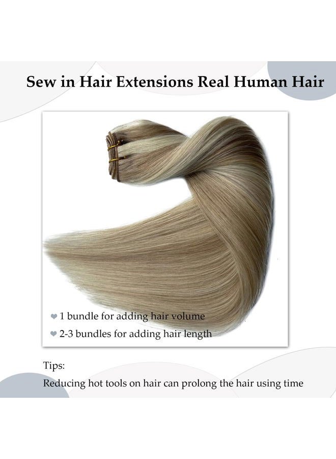 Ubetta إضافات شعر حقيقية بشري، 18 بوصة 100 جرام، إضافات شعر بشري، هايلايت أشقر رمادي إلى أشقر، إضافات شعر بشري مربوطة يدويًا، حزم شعر بشري، إضافات شعر مربوطة - Image 5