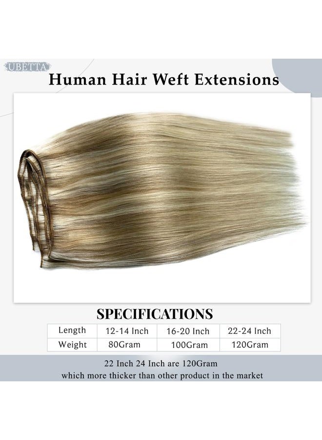 Ubetta إضافات شعر حقيقية بشري، 18 بوصة 100 جرام، إضافات شعر بشري، هايلايت أشقر رمادي إلى أشقر، إضافات شعر بشري مربوطة يدويًا، حزم شعر بشري، إضافات شعر مربوطة - Image 2