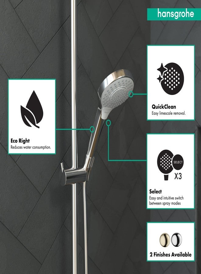 hansgrohe Croma Select S Low Flow 4-inch Handheld Shower Head Modern 3 SoftRain, IntenseRain, Pulsating Massage 04724400 - Image 3