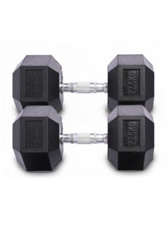 CHAMP KIT CHAMPKIT Rubber Hex Dumbbells set of pairs , for Exercises, Strength training equipment and Home gym accessories,27.5KG  - Image 1