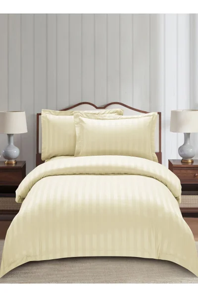 Donetella Striped Comforter Set, Single Size (170x230 cm), 5-Piece Hotel Bedding with 350 GSM Filling – Comforter, Comforter Cover, Fitted Sheet, Pillowshams.