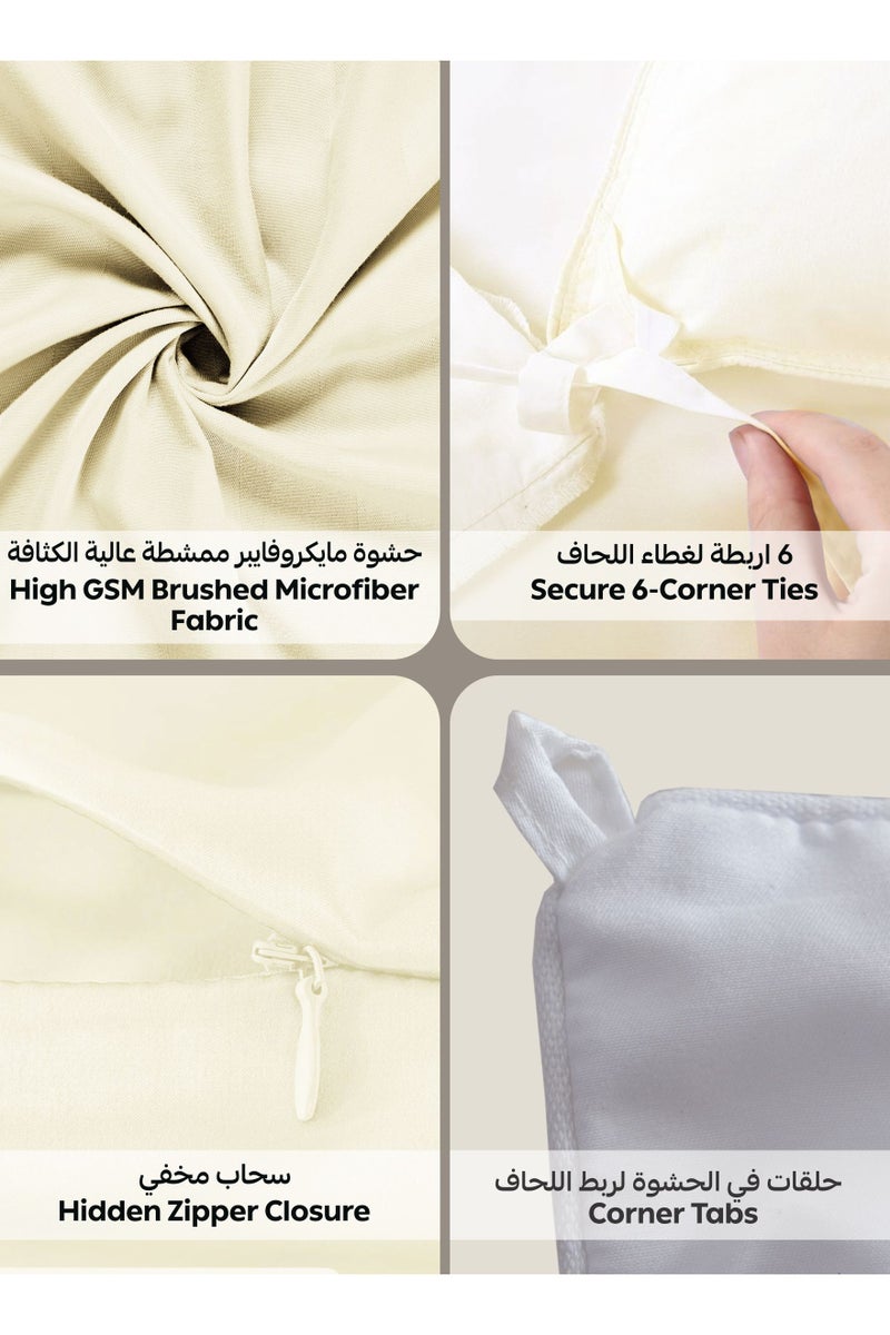 Donetella Striped Comforter Set, Single Size (170x230 cm), 5-Piece Hotel Bedding with 350 GSM Filling – Comforter, Comforter Cover, Fitted Sheet, Pillowshams.  - Image 5