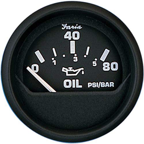 FARIA BEEDE - 12803 Euro Oil Pressure Gauge BLK, Black - Image 1