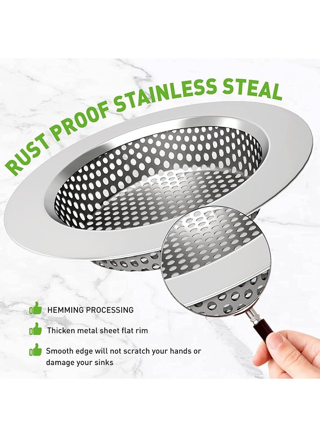 3 Pcs Kitchen Stainless Steel Sink Strainer, Anti-Clogging Drain Filter for Kitchen Sink/Basin Floor Drain, Mesh Basket Food Catcher for Laundry Bathroom Drain Hole Heavy Duty Drain Filter  - Image 3