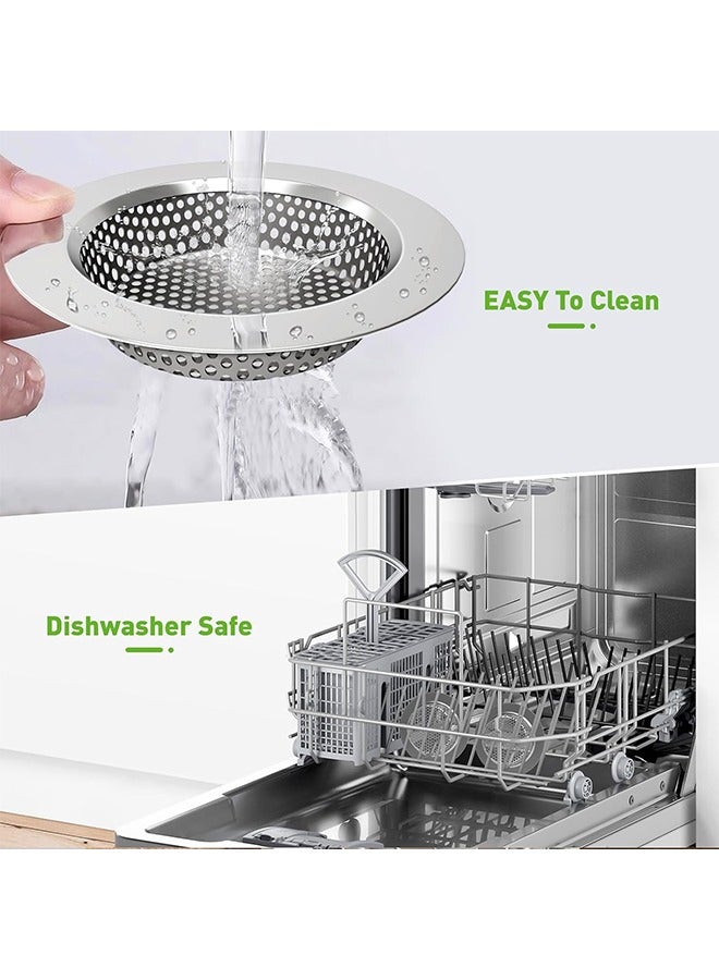3 Pcs Kitchen Stainless Steel Sink Strainer, Anti-Clogging Drain Filter for Kitchen Sink/Basin Floor Drain, Mesh Basket Food Catcher for Laundry Bathroom Drain Hole Heavy Duty Drain Filter  - Image 5