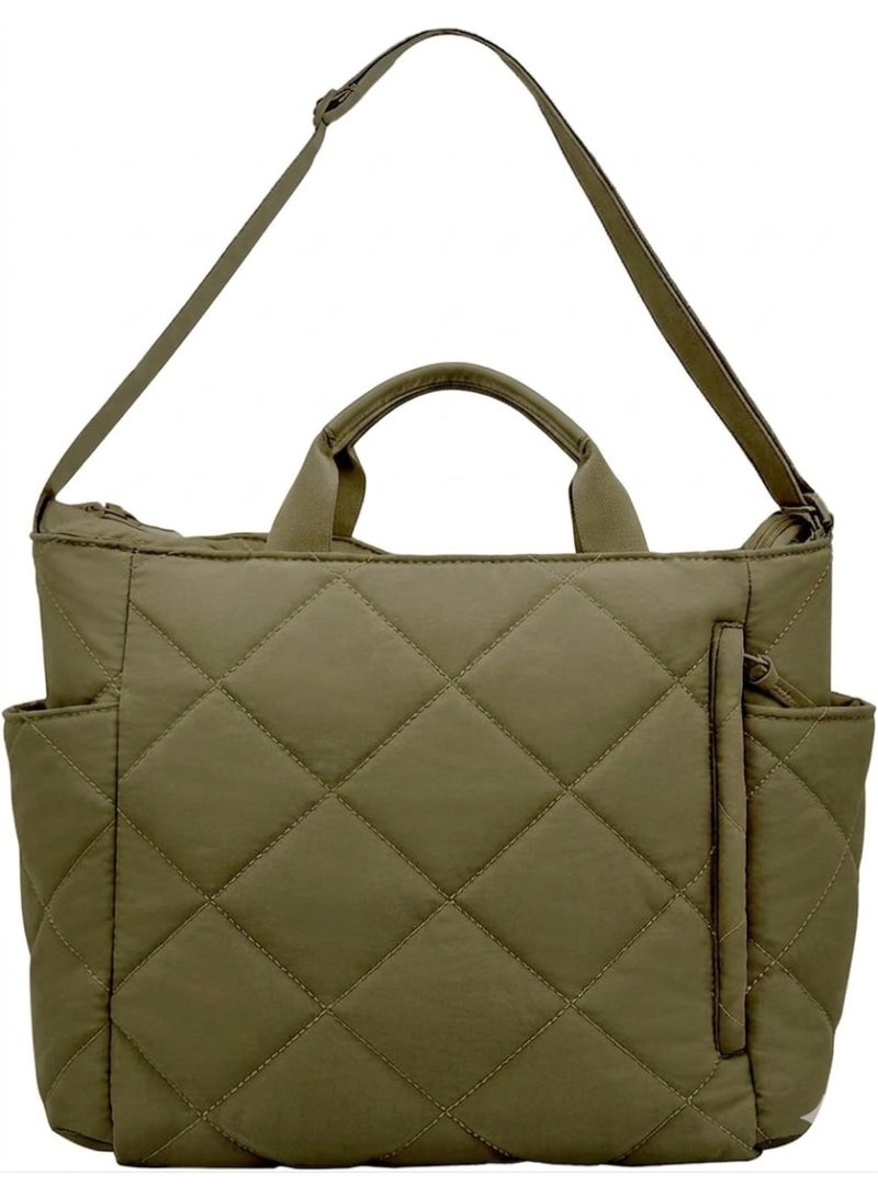 Tote Bag Canvas Waterproof-Crossbody & Shoulder Bag Multi Pockets & Functional Bag - Perfect For Shopping, Travel, Work,College, Students & Everyday Use. - Image 1