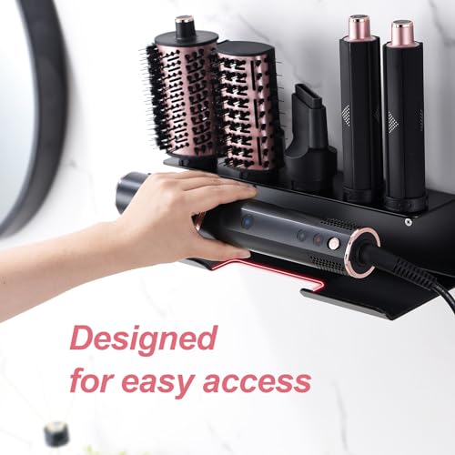CATOOMUU for Shark Flexstyle Wall Mount Stand Holder, Shark Flex Style Hair Blow Dryer Storage Rack, Accessory Attachments Organizer, with Cord Hanger Hook - Image 4