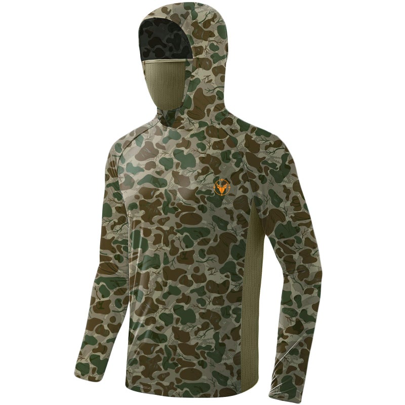 Palmyth Hunting Hoodie with Mask for Men Long Sleeve Sun Protection UV UPF 50 Camo Fishing ShirtsDotshade AntlerL - Image 2