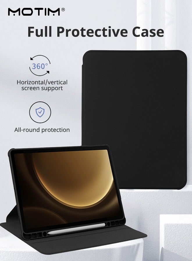 Motim Samsung Galaxy Tab A9 PLUS/A9+ Rotating Case, Built-in Pencil Holder, 360 ° Rotating Stand, Smart Flexible Clear Back Cover Protective Tablet Cover, Auto Wake Sleep Function - Image 3