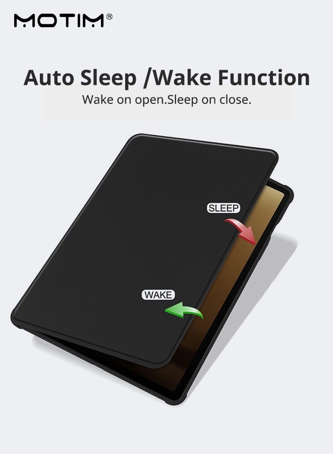 Motim Samsung Galaxy Tab A9 PLUS/A9+ Rotating Case, Built-in Pencil Holder, 360 ° Rotating Stand, Smart Flexible Clear Back Cover Protective Tablet Cover, Auto Wake Sleep Function - Image 5