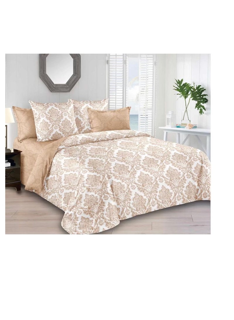 6-Piece Comforter Set – Soft, Comfortable  King size 1-PC fitted bedsheet 200 * 200cm,1-PCS Comforter 220 * 240 fixed, 4PCS Super Soft Pillowcases 