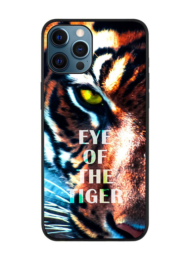 Stylizedd Rugged Black edge case for Apple iPhone 12 Pro Slim fit Soft Case Flexible Rubber Edges Anti Drop TPU Gel Thin Cover - Eye Of The Tiger - Image 1