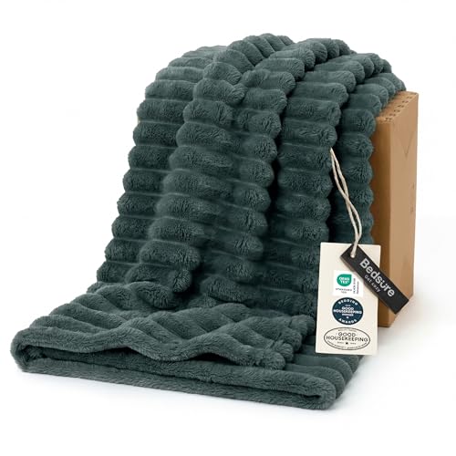 Bedsure GentleSoft Mallard Green Fleece Blanket for Couch Cozy Soft Blankets for Women Cute Small Throws for Girls 50x70 Inches - Image 1
