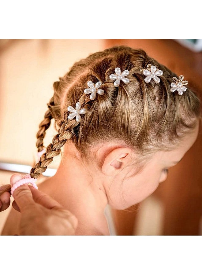 BSITFOW 10 Pcs Korean Style Small Pearl Hair Mini Claw Clips with Flower Bsitfow Stylish Design Sweet Artificial Bangs Decorative Bead Accessories for Braid Wedding Women Girls Kids - Image 4