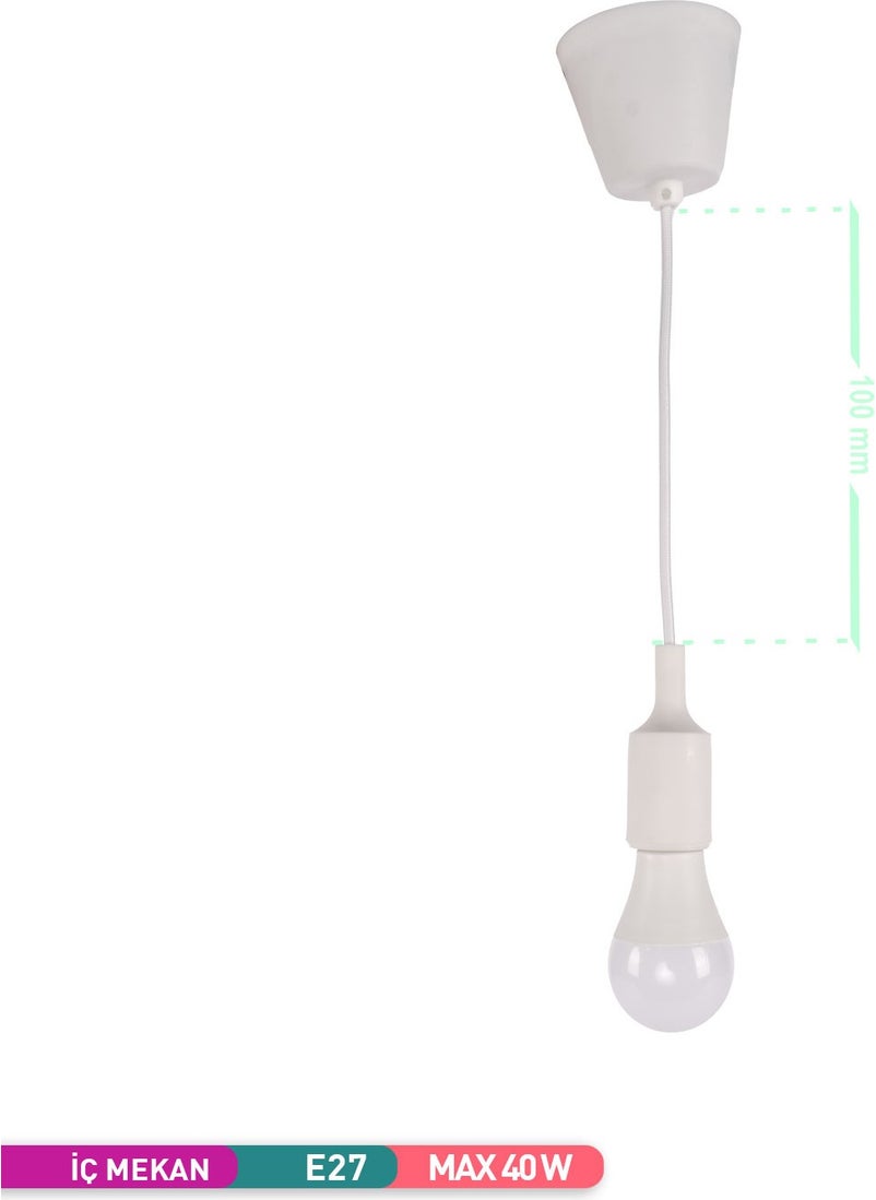 Marketekno Ack Decorative LED Pendant Lamp White E27 Socket Bulb  - Image 2