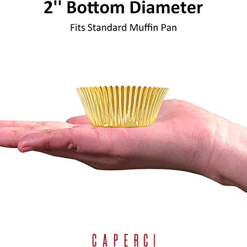Caperci Standard Cupcake Liners Gold Foil Muffin Baking Cups 150-Pack - Premium Greaseproof & Sturdy Cupcake Papers - Image 3