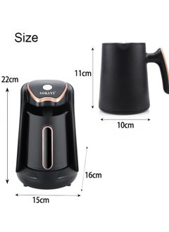 sokany Turkish Coffee Maker, Portable Electric Coffee Machine 600 Watts, 250ml Capacity, Electric Coffee Pot, SK-04008, Black  - Image 4