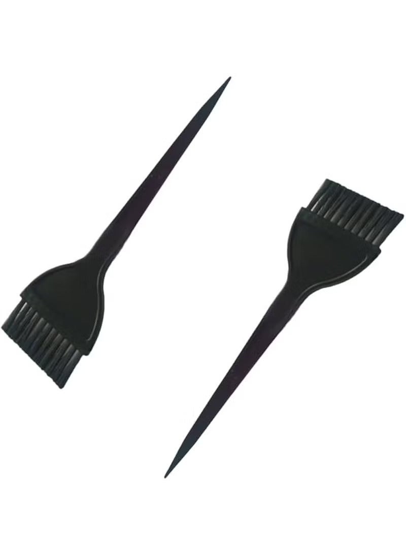 Two-piece professional hair coloring brush set for men and women in black; multi-purpose brush for hair coloring and care at home and in beauty salons. - Image 2