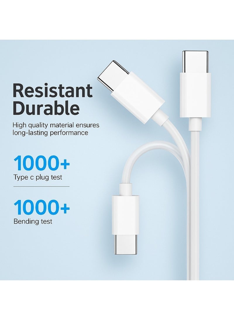 Oteeto some alternative titles you could use for your product:  OTEETO 60W USB-C Fast Charger Cable, 1M Durable Type-C to Type-C Cord – White - Image 3