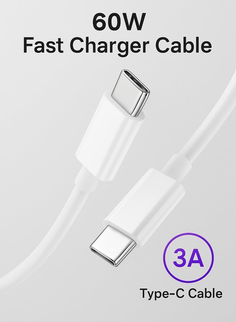 Oteeto some alternative titles you could use for your product:  OTEETO 60W USB-C Fast Charger Cable, 1M Durable Type-C to Type-C Cord – White - Image 4
