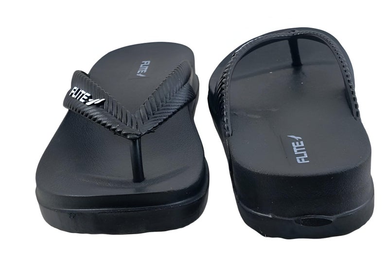 Flite Women’s Daily Use Slippers | Soft Cushion Sole | Lightweight & Comfortable | Non-Slip Casual Flip-Flops | Stylish Home & Outdoor Wear (Black, UK Footwear Size System, Adult, Women, Numeric, Medium, 5) - Image 4