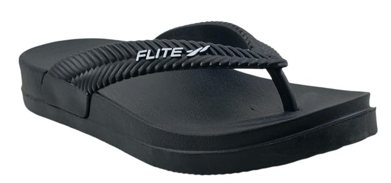 Flite Women’s Daily Use Slippers | Soft Cushion Sole | Lightweight & Comfortable | Non-Slip Casual Flip-Flops | Stylish Home & Outdoor Wear (Black, UK Footwear Size System, Adult, Women, Numeric, Medium, 5) - Image 1