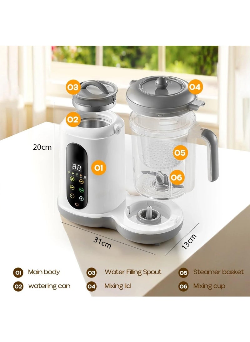 ليون هوم 6 في 1 آلة تحضير طعام الأطفال الكهربائية، خلاط طعام الأطفال، آلة تحضير طعام الأطفال متعددة الوظائف، خلاط أوتوماتيكي بالكامل، آلة تحضير طعام الأطفال الصغيرة المزودة بوظيفة الطهي بالبخار والتوقيت، مناسبة للأطفال الرضع والأطفال الصغار. - Image 4