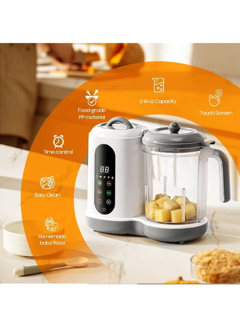 ليون هوم 6 في 1 آلة تحضير طعام الأطفال الكهربائية، خلاط طعام الأطفال، آلة تحضير طعام الأطفال متعددة الوظائف، خلاط أوتوماتيكي بالكامل، آلة تحضير طعام الأطفال الصغيرة المزودة بوظيفة الطهي بالبخار والتوقيت، مناسبة للأطفال الرضع والأطفال الصغار. - Image 5