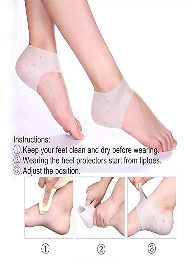 we3 Gel Heel Protectors for Plantar Fasciitis (Heel Pain) Honeycomb Silicone Breathable Advanced Material Technology, Comfortable, Reusable (SKIN) - Image 3