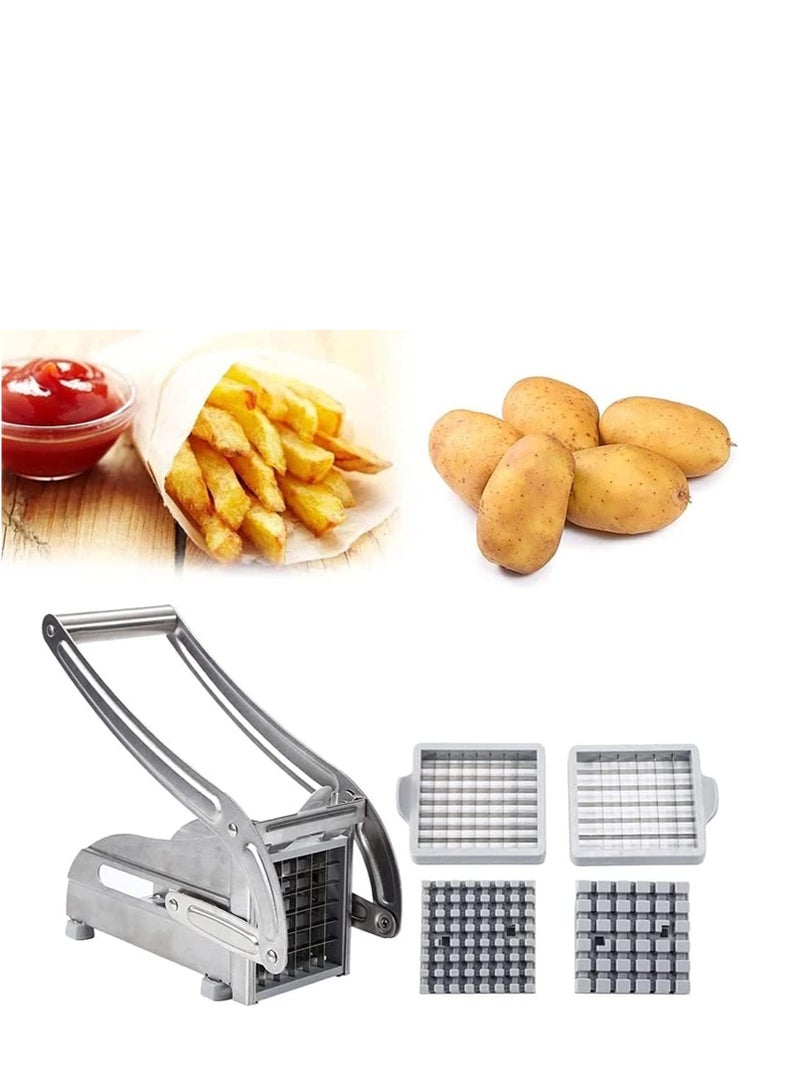 MHR Stainless Steel Potato Chipper, Heavy Duty French Fry Cutter with Sharp Blades for Easy Potato & Vegetable Slicing at Home - Image 1