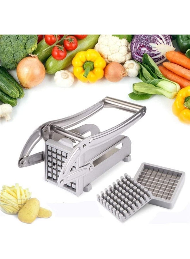 MHR Stainless Steel Potato Chipper, Heavy Duty French Fry Cutter with Sharp Blades for Easy Potato & Vegetable Slicing at Home - Image 5