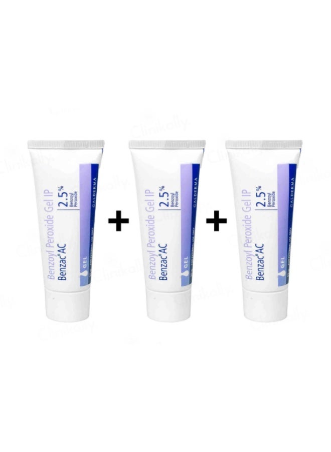 Benzac AC 2.5% Gel 60g 3PCS | Acne Treatment & Blemish Control