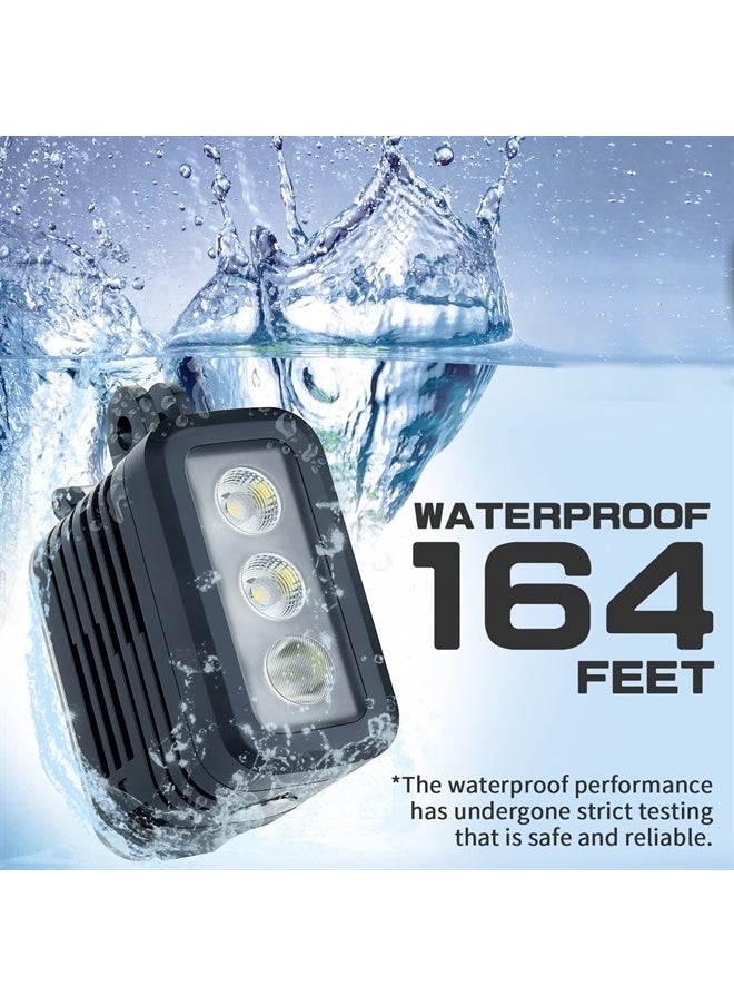 YALLSAME - Aluminum Underwater Dive Light for GoPro Waterproof Fill Nigh Light 164ft Scuba Light Photography Accessories for GoPro Hero 11 10 9 8 7 6 5 4 3 Mini Max Session DJI OSMO Action Camera - Image 1