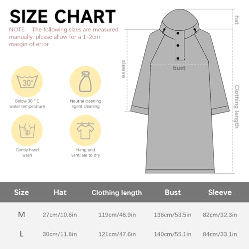 PALAY® Long Rain Coat, Waterproof Raincoat for Women Reusable Hooded Rain Poncho with Wide Brim Lightweight Raincoat for Hiking, Travel, Motorcycle Riding, M - Image 2