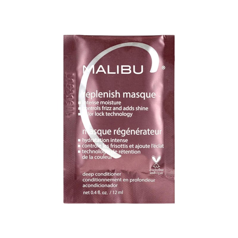 Malibu C Replenish Hair Masque 1 Packet Ultra Hydrating Deep Conditioner for Hair Repair Reparative Formula with Avocado Oil for All Hair Types