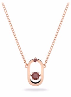 Sparkling Dancing Pendant Round Cut, Oval, Red, Rose Gold Plated
