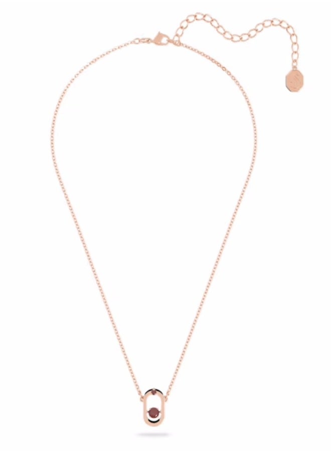 Chomel - Sparkling Dancing Pendant Round Cut, Oval, Red, Rose Gold Plated - Image 1