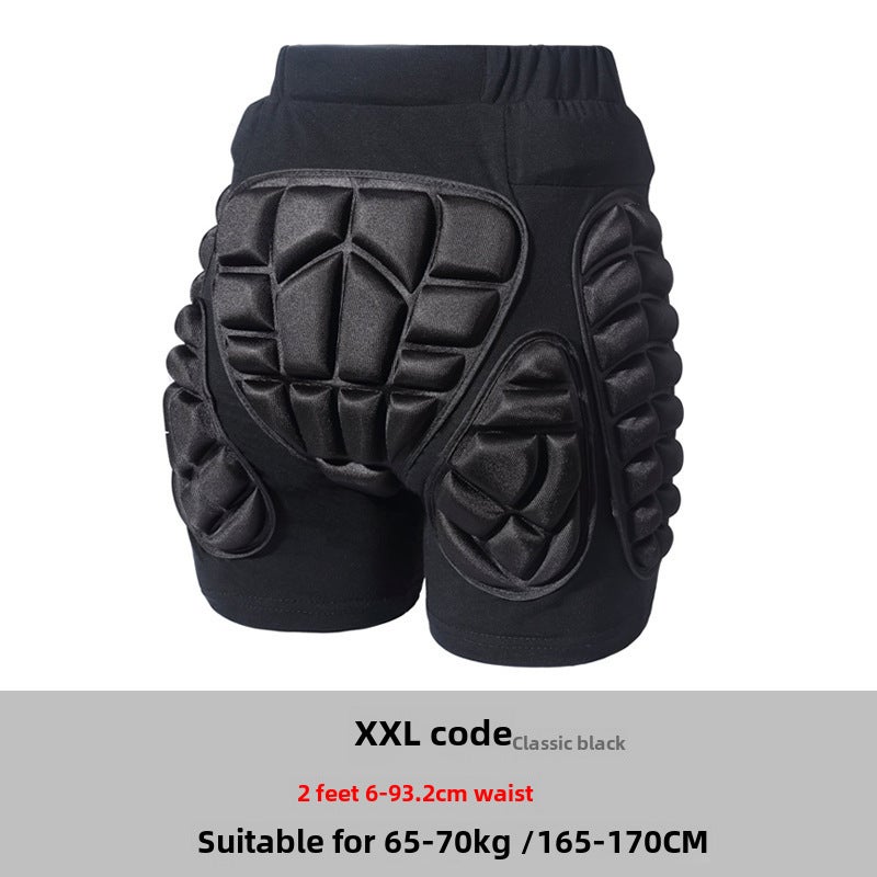 Generic Multi-Color Protective Padded Shorts for Skating and Skiing Black XXL No.